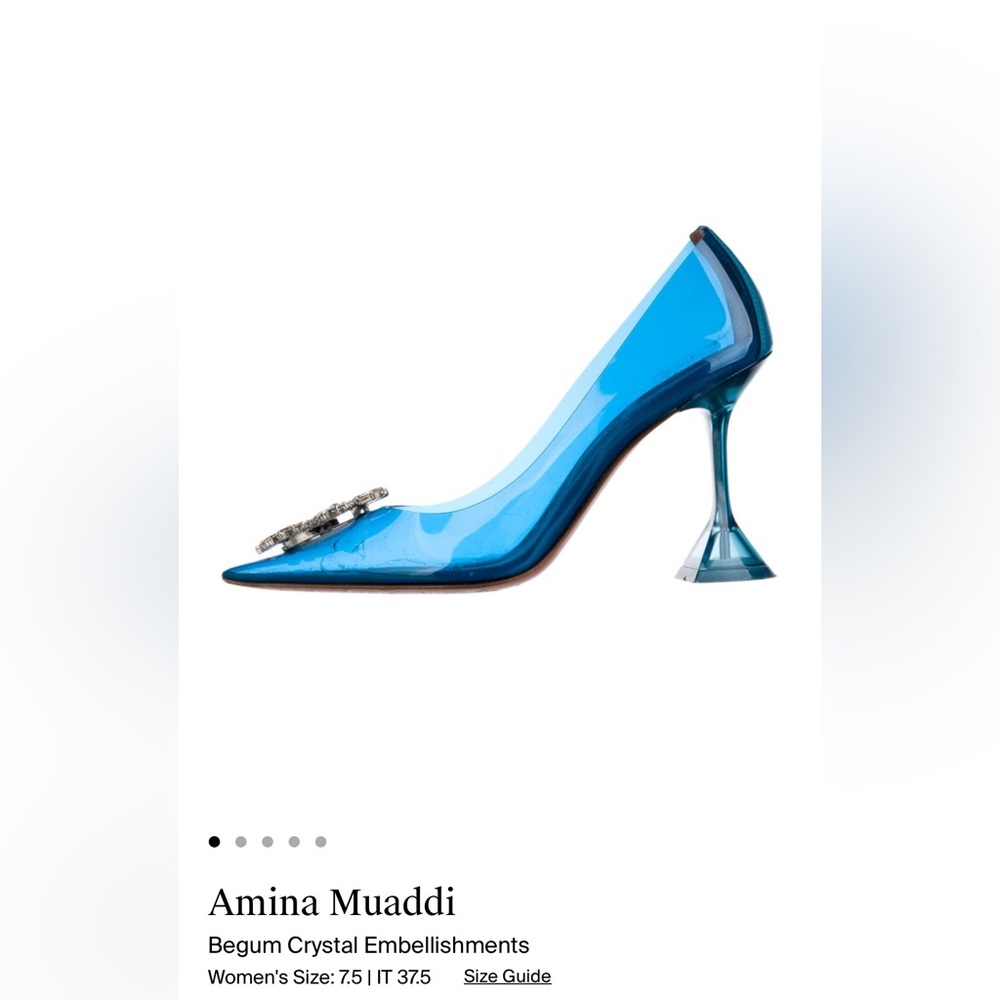 Amina Muaddi Azure Crystal Heels